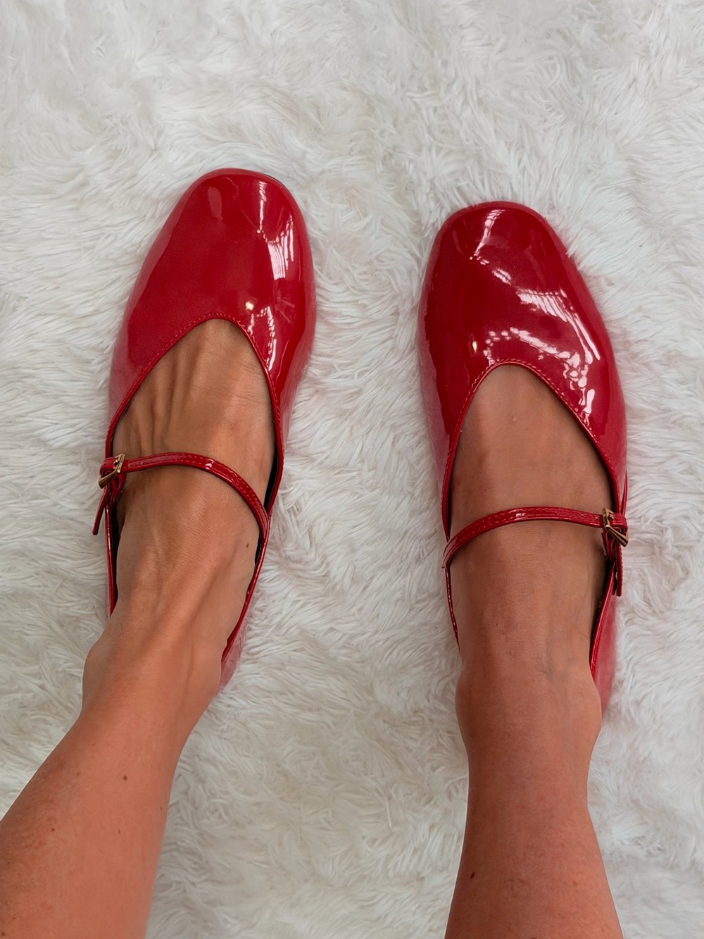 ZARA Patent Ballet Flats – Red – Size 38 - Picture 5 of 5